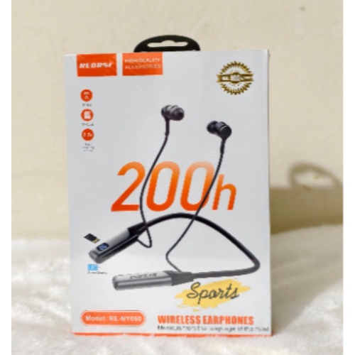 Recrsi RE-NY060 200 Hours Bluetooth Neckband 100% Original Recrsi RE-NY060 200 Hours Bluetooth Neckband - Image 1